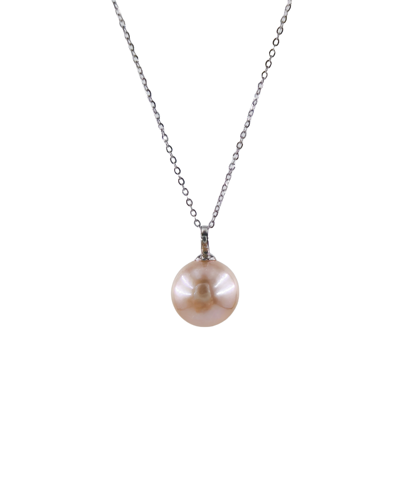 Pink Purple Pearl Pendant 12.5mm Pearl Necklace Dragon Ball
