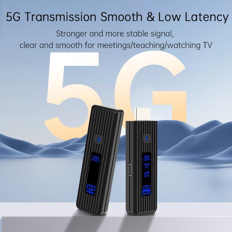 Wireless Display Adapter 1080P@60Hz – 5.8GHz HDMI Screen Mirroring Dongle, Plug & Play, Ultra-Compact ABS Design, 50M Range, Multi-Device Casting (8-in-1), No Wi-Fi/Apps Needed for Home/Office/Gaming(AV80-A)