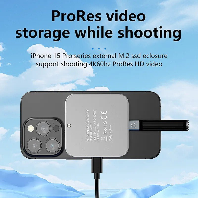 Magnetic M.2 NVMe SSD Enclosure with Built-in Cooling Fan & 100W PD Charging, USB 3.1 Gen 2 Type-C (10Gbps) Aluminum External Case for 2230/2242 PCIe NVMe SSDs up to 2TB, Compact Portable Design, Compatible with Windows/Mac/Linux/Android Devices