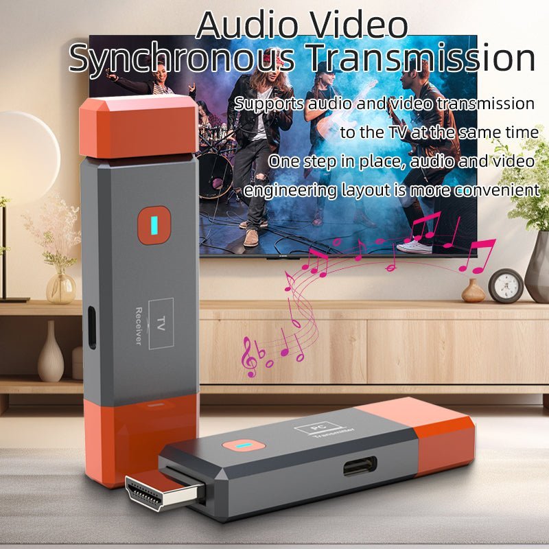 Wireless Display Adapter 1080P@60Hz – 5.8GHz HDMI Screen Mirroring Dongle, Plug & Play, Ultra-Compact ABS Design, 50M Range, Multi-Device Casting (8-in-1), No Wi-Fi/Apps Needed for Home/Office/Gaming（AV80-B）