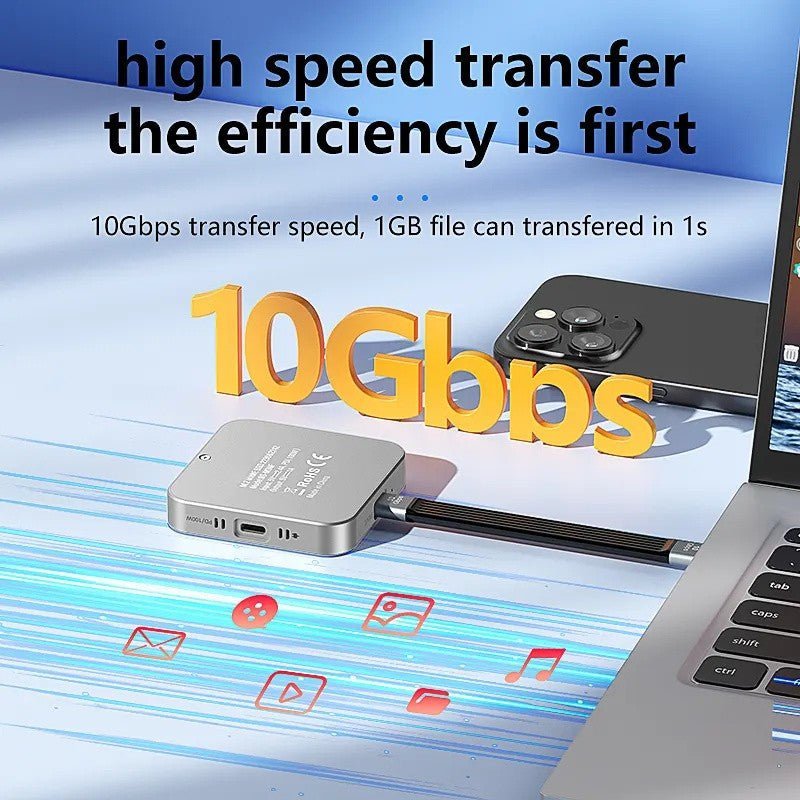 Magnetic M.2 NVMe SSD Enclosure with Built-in Cooling Fan & 100W PD Charging, USB 3.1 Gen 2 Type-C (10Gbps) Aluminum External Case for 2230/2242 PCIe NVMe SSDs up to 2TB, Compact Portable Design, Compatible with Windows/Mac/Linux/Android Devices