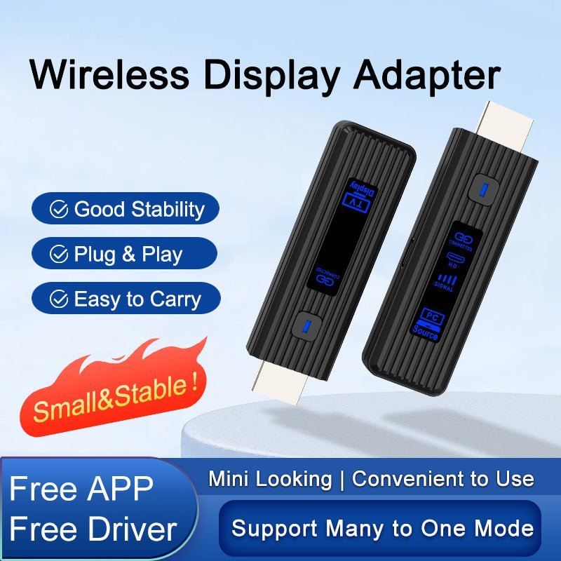 Wireless Display Adapter 1080P@60Hz – 5.8GHz HDMI Screen Mirroring Dongle, Plug & Play, Ultra-Compact ABS Design, 50M Range, Multi-Device Casting (8-in-1), No Wi-Fi/Apps Needed for Home/Office/Gaming(AV80-A)