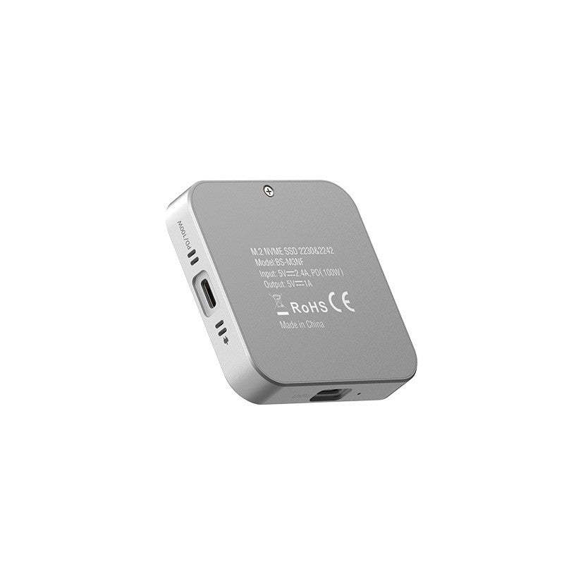 Magnetic M.2 NVMe SSD Enclosure with Built-in Cooling Fan & 100W PD Charging, USB 3.1 Gen 2 Type-C (10Gbps) Aluminum External Case for 2230/2242 PCIe NVMe SSDs up to 2TB, Compact Portable Design, Compatible with Windows/Mac/Linux/Android Devices