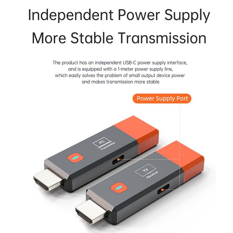 Wireless Display Adapter 1080P@60Hz – 5.8GHz HDMI Screen Mirroring Dongle, Plug & Play, Ultra-Compact ABS Design, 50M Range, Multi-Device Casting (8-in-1), No Wi-Fi/Apps Needed for Home/Office/Gaming（AV80-B）