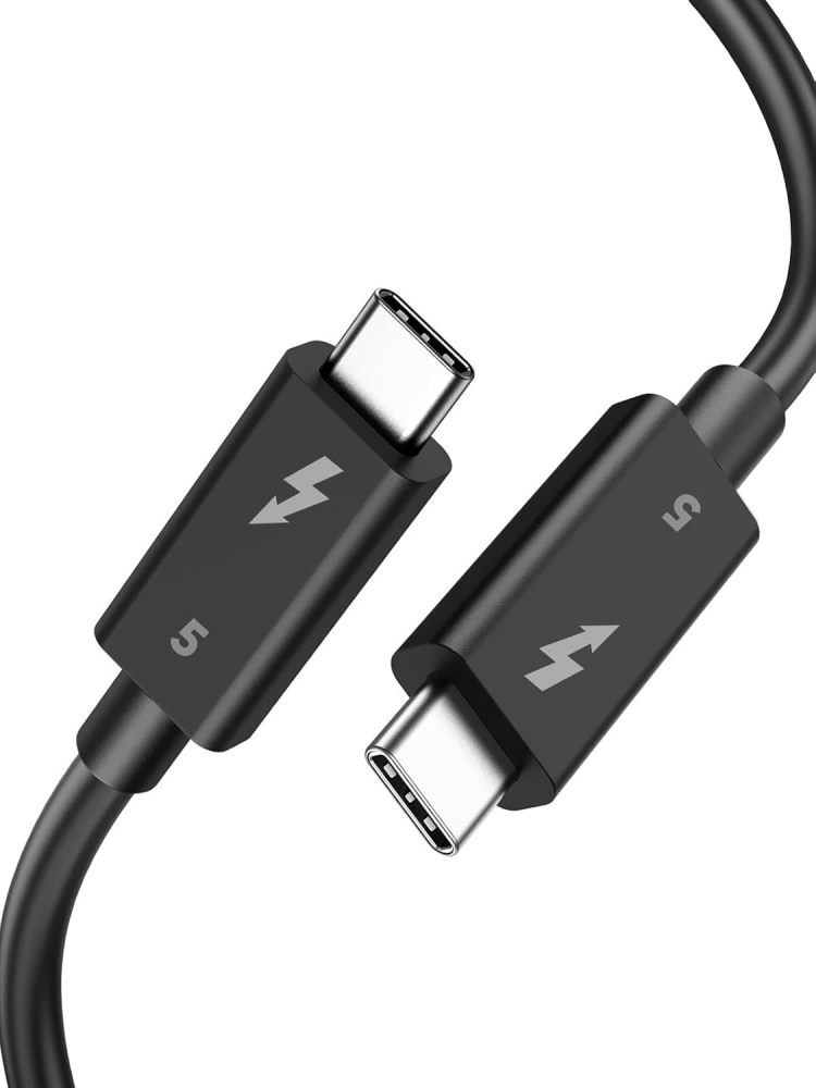 Thunderbolt 5 Cable, Supports 8K Display/ 80Gbps Data Transfer/ 120Gbps Bandwidth Boost/ 240W Fast Charging, Compatible with Thunderbolt 4, USB4, Thunderbolt 3 and USB-C, Black(TB5-1)