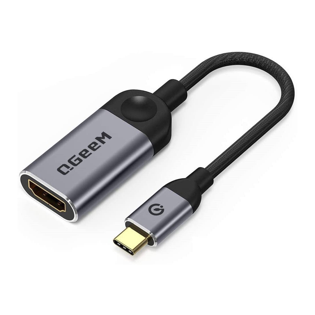 QGeeM USB C to HDMI Adapter 4K@30Hz Cable, USB Type-C to HDMI Adapter [Thunderbolt 3/4] HDMI Adapter for Laptop MacBook Pro/Air, iPhone15 Pro max, Dell XPS, HP.Pixelbook, Thinkpad,Surface,Ipad Pro etc.（UA01）