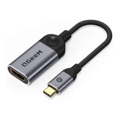 QGeeM USB C to HDMI Adapter 4K@30Hz Cable, USB Type-C to HDMI Adapter [Thunderbolt 3/4] HDMI Adapter for Laptop MacBook Pro/Air, iPhone15 Pro max, Dell XPS, HP.Pixelbook, Thinkpad,Surface,Ipad Pro etc.（UA01）