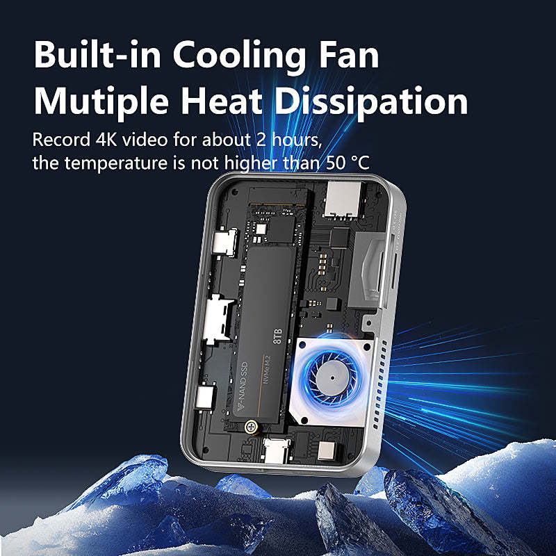 8-in-1 Magnetic USB C Hub with 100W PD Charging & M.2 NVME SSD Enclosure - Aluminum Alloy Docking Station, 10Gbps USB 3.2 Gen2, 4K@60Hz HDMI, Dual SD/TF Card Reader-UH08-24