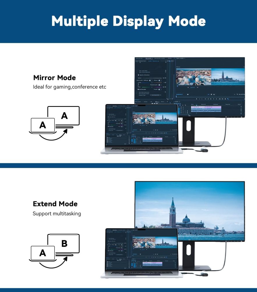 QGeeM USB C to HDMI Adapter 4K@60Hz,Thunderbolt 3/4 to HDMI Adapter,HDMI to USB C Converter Compatible for MacBook Pro/Air,iPhone16/15 Pro Max Plus,iPad Mini Air,Dell XPS,Galaxy S24Ultra,iMac and More(UA03-G)