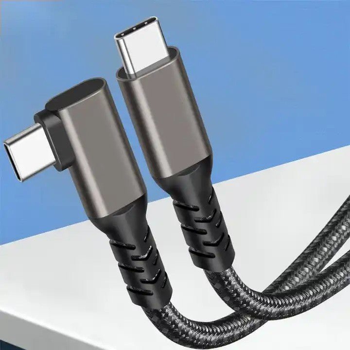 QGeeM USB-C Cable 90 Degree 240W,USB C Cable, 40 Gbps Data Transfer, 8K Video Display