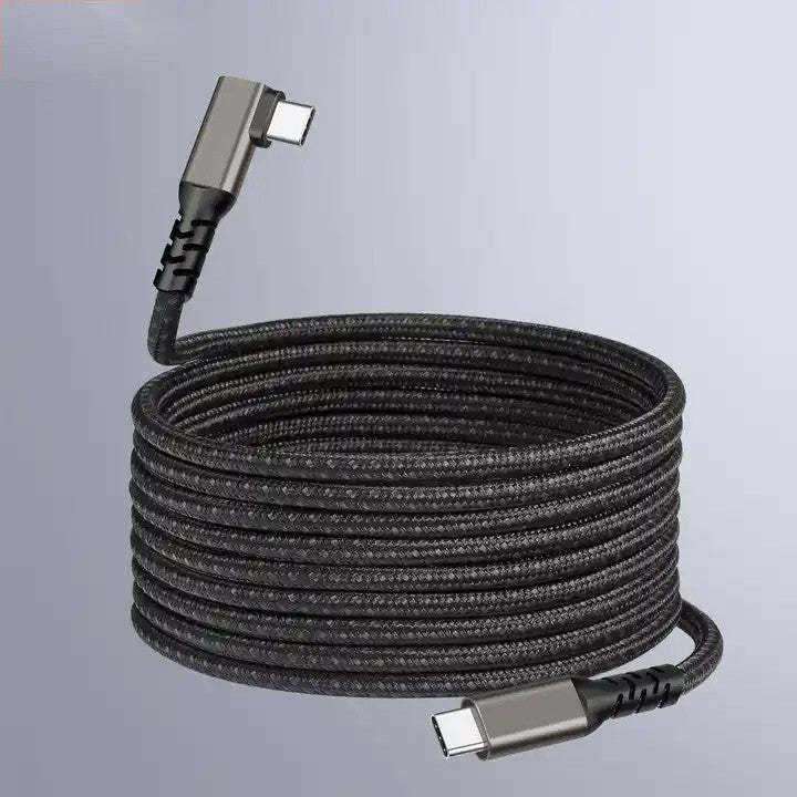 QGeeM USB-C Cable 90 Degree 240W,USB C Cable, 40 Gbps Data Transfer, 8K Video Display