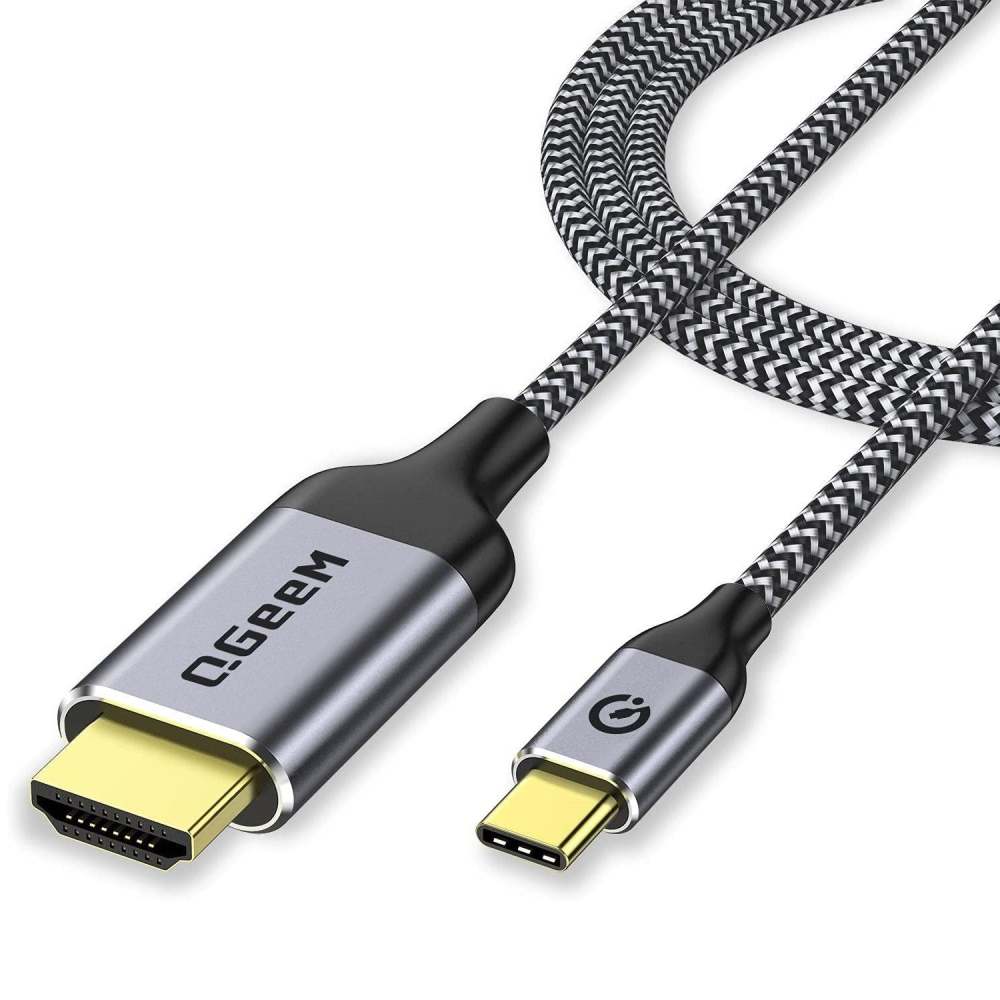 QGeeM USB-C to HDMI Cable-4k@60hz Compatible for iPhone 15 Pro Max,Galaxy,MacBook Pro/air,Dell XPS