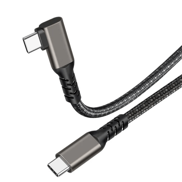 90 Degree USB C to USB C Cable 240W, Nylon USB2.0 Cable, 480Mbps Data Transfer, 5A Fast Charging USB C Cables for iPhone 15 Series, Samsung Galaxy S23, MacBook Air/Pro