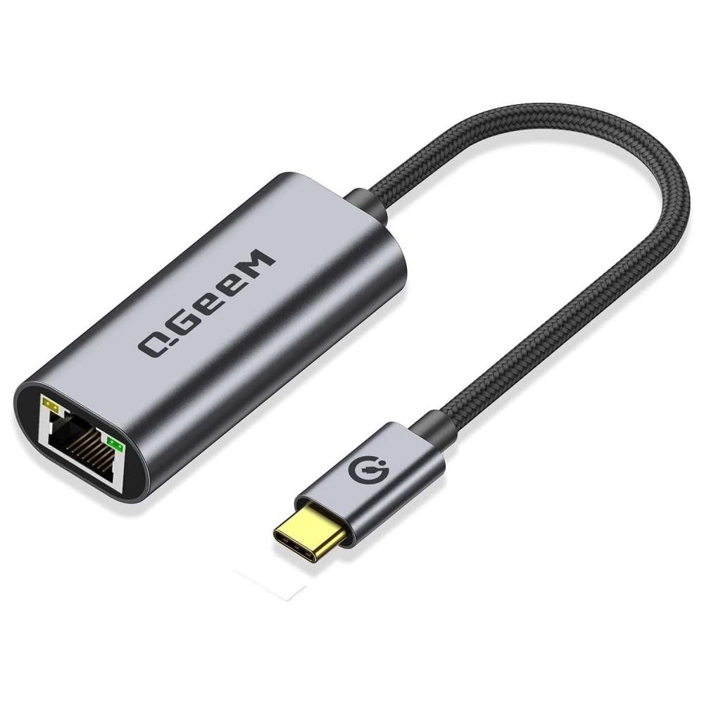 USB C to Ethernet adapter, QGeeM Gigabit Ethernet to USB Type C, Thunderbolt 3/4 to RJ45 LAN network adapter