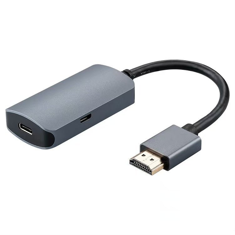HDMI Male to USB-C Female Cable Adapter with USB C Power Cable,Uni-Directional HDMI (source) to Type C 3.1 (display) Converter,4K 60Hz Thunderbolt 3 Adapter for MacBook Pro