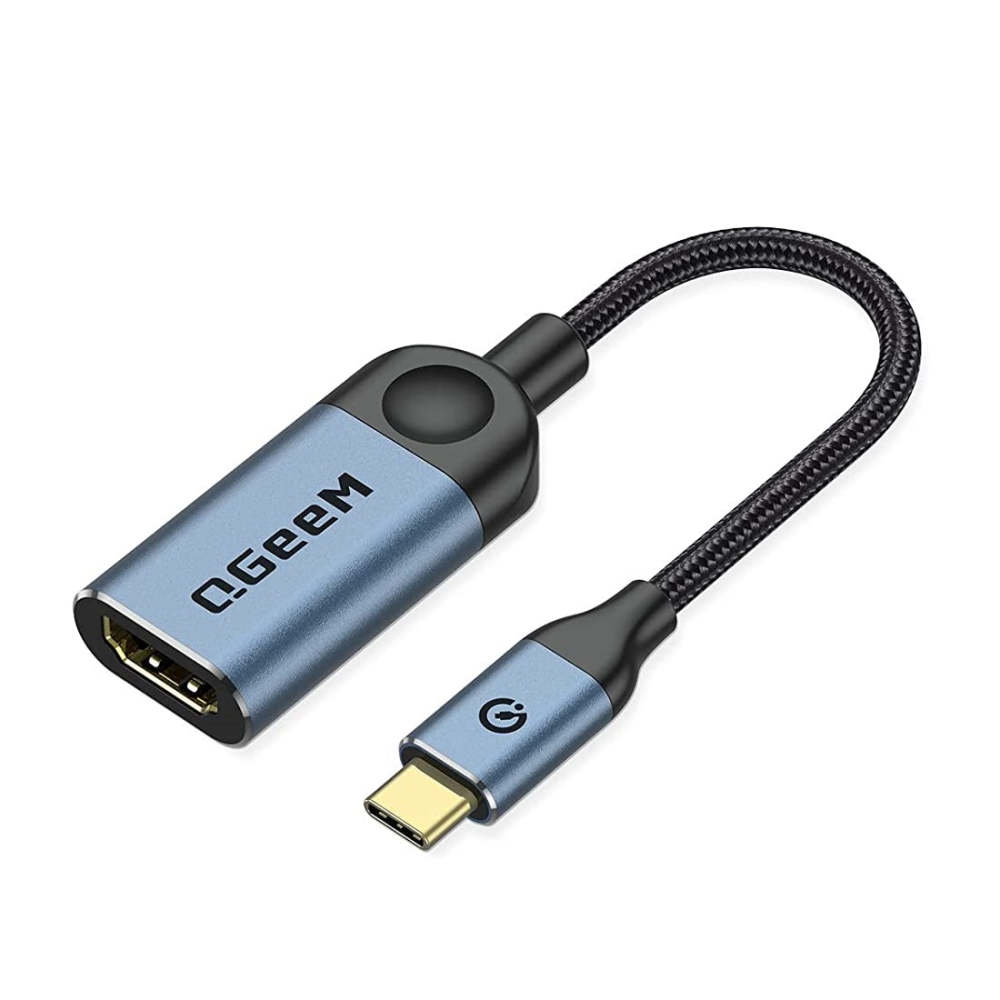 QGeeM USB C to HDMI Adapter 4K@30Hz Cable, USB Type-C to HDMI Adapter [Thunderbolt 3/4] HDMI Adapter for Laptop MacBook Pro/Air, iPhone15 Pro max, Dell XPS, HP.Pixelbook, Thinkpad,Surface,Ipad Pro etc.（UA01）