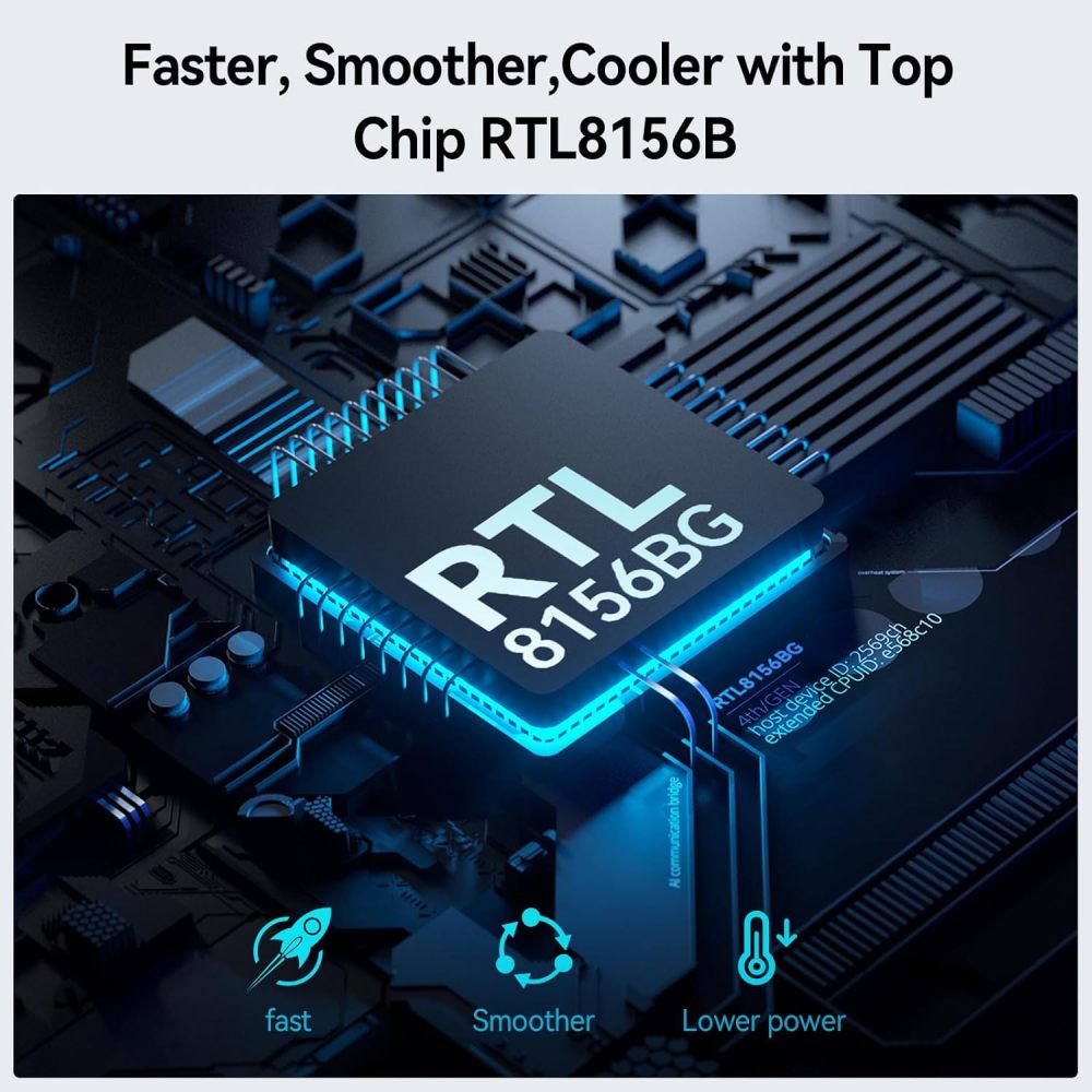 UOEOS USB C to Ethernet 2.5 Gbps Adapter, USB C to RJ45 Network Converter (Thunderbolt 4/3 Compatible),USB-C to 2.5 Gigabit LAN Ethernet Compatible for MacBook iPhone 15 Pro max,XPS, Surface-Gray