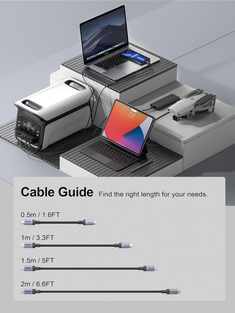 QGeeM 240W USB4 Cable,8K/6K@60Hz,40Gbps USB C to USB C Cable Fast Charging Compatible Thunderbolt 4/3 Cable