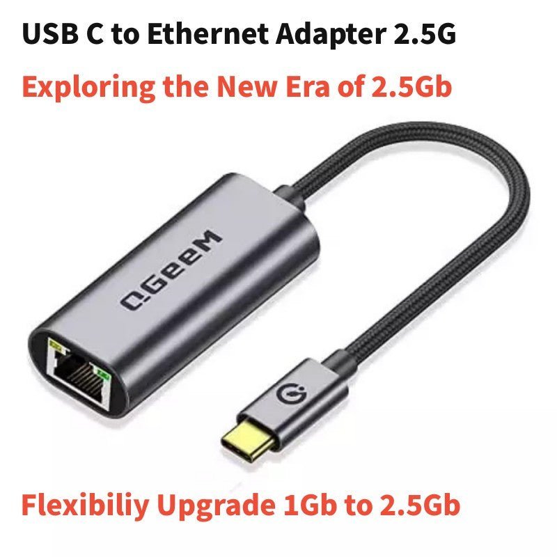 QGeeM USB 3.0 to Gigabit Ethernet Adapter 1 Gbps to 2.5Gbps