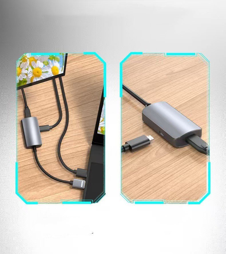 HDMI Male to USB-C Female Cable Adapter with USB C Power Cable,Uni-Directional HDMI (source) to Type C 3.1 (display) Converter,4K 60Hz Thunderbolt 3 Adapter for MacBook Pro