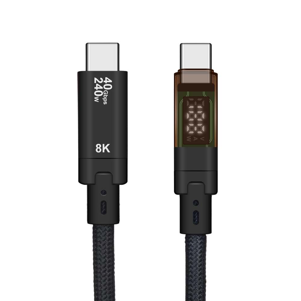 QGeeM USB4.0 Type C Data Cable 240W(48V/5A) Fast Charge 40Gbps 8K@60Hz Compatible Thunderbolt4/3 with Digital Display Audio USB-C Cable