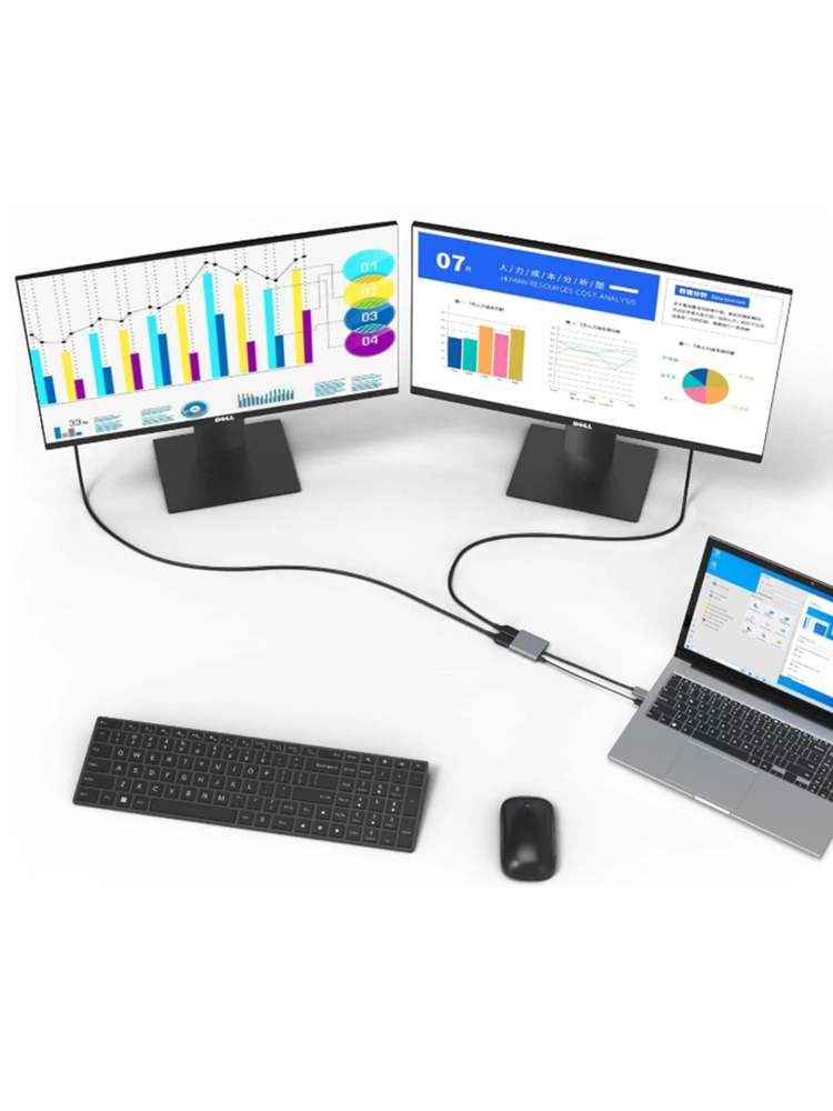 USB C to Dual HDMI 4K Monitor Adapter, Dual Monitors Adapter USB C Hub with 2 HDMI 4K @60hz for Laptop MacBook,Samsung,Dell,HP,etc（UH02-24-A-0.12-SY-V1-S1）