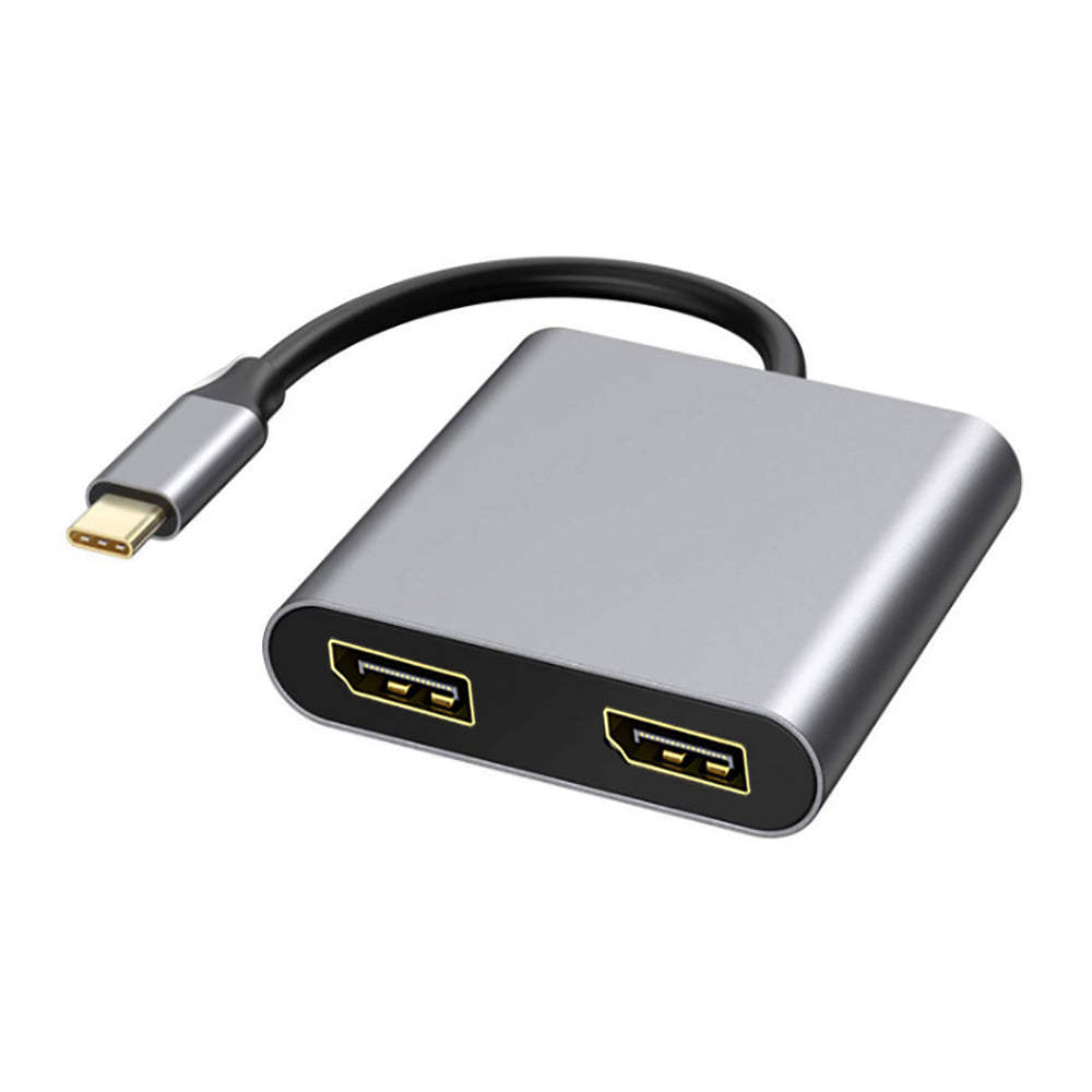 USB C to Dual DisplayPort(DP) Adapter, 4K@144Hz(8K@30Hz) Type-C to DP Splitter for Dual Monitors Extend Display FOR Mac- Book/Mac- Book Pro, Samsung, Dell, HP, Lenovo,Surface Type C Laptop（UH02-23-A-0.12-SY-V1-S1）