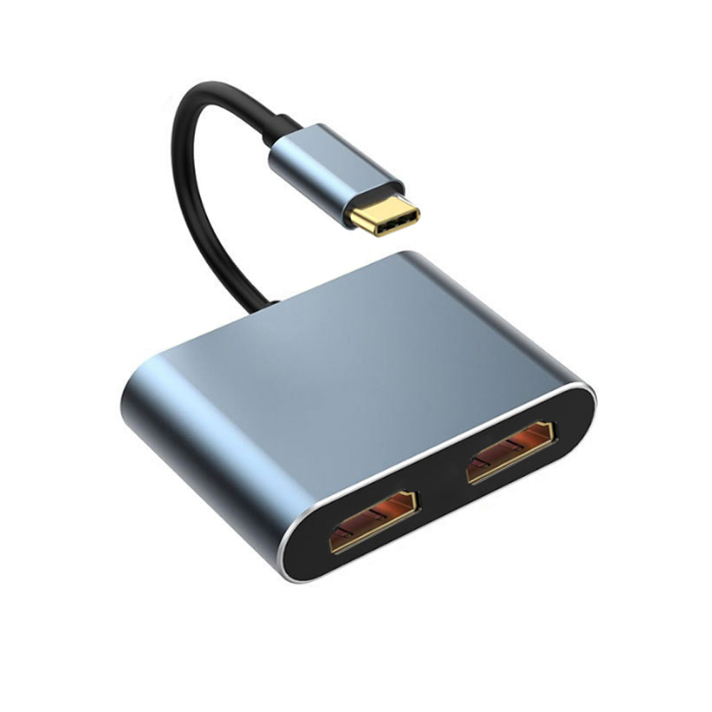 USB C to Dual HDMI 4K Monitor Adapter, Dual Monitors Adapter USB C Hub with 2 HDMI 4K @60hz for Laptop MacBook,Samsung,Dell,HP,etc（UH02-24-A-0.12-SY-V1-S1）