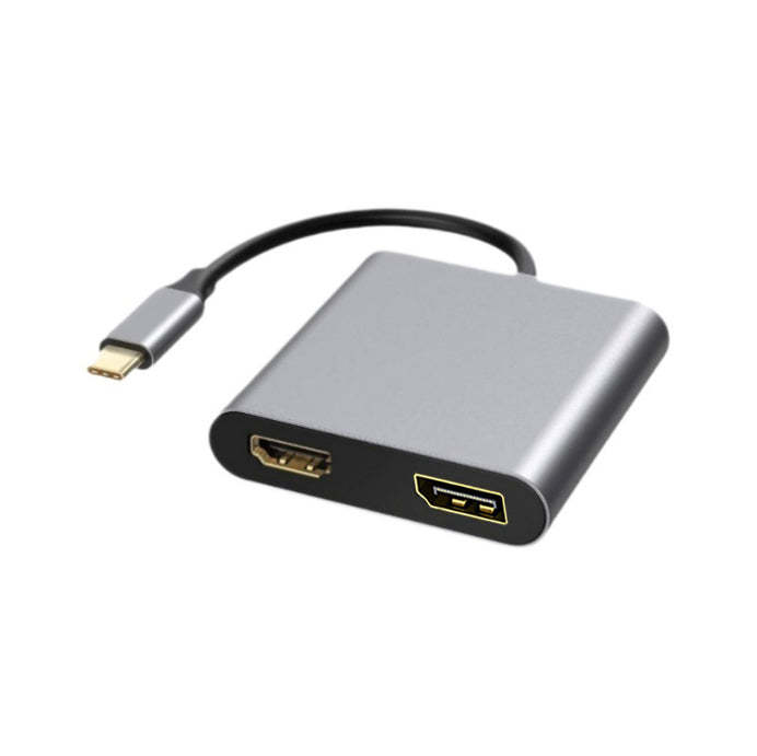 USB C to DisplayPort(DP 4k@144Hz) and HDMI Adapter 8K, Dual Monitor Adapter for Dell HP Surface Laptops,USB C Type C to HDMI+DP Hub Dongle 4K @60hz.（UH02-25-A-0.12-SY-V1-S1)