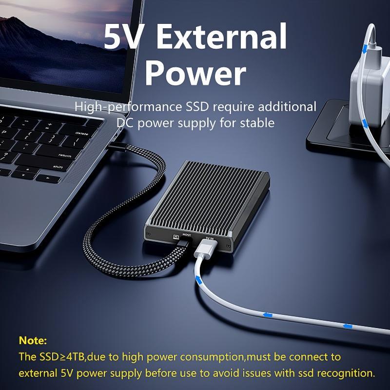 Dual-Slot M.2 NVMe/SATA RAID Enclosure – 20Gbps Portable SSD Box with Offline Copy, Aluminum Alloy Housing, Supports 16TB Storage (2230/2242/2260/2280)-【ST31-001（DB280A3）】