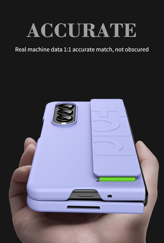 Samsung Galaxy Z Fold 4/5/6 Protective Grip Cover Case,Slim & Lightweight Shockproof Hard PC Wrist Strap Handheld Folding Case with Wristband