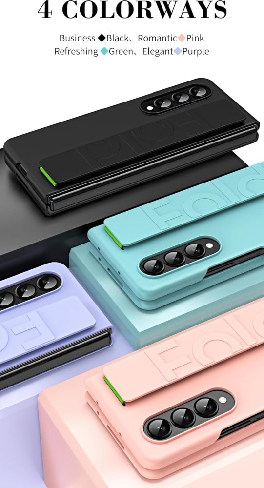 Samsung Galaxy Z Fold 4/5/6 Protective Grip Cover Case,Slim & Lightweight Shockproof Hard PC Wrist Strap Handheld Folding Case with Wristband