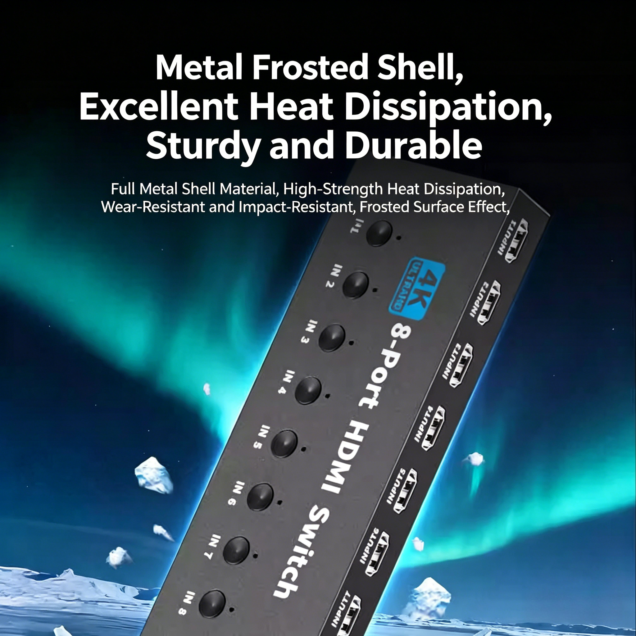 HDMI 1.4 Switch, 4K@30Hz HDMI Switcher 8 in 1 Out with IR Remote, 8 Port HDMI Selector Box Support HDMI 1.4, suitable for computers, notebooks, HD-DVD, SKY-STB, PS3/4/5, Xbox 360 and other devices