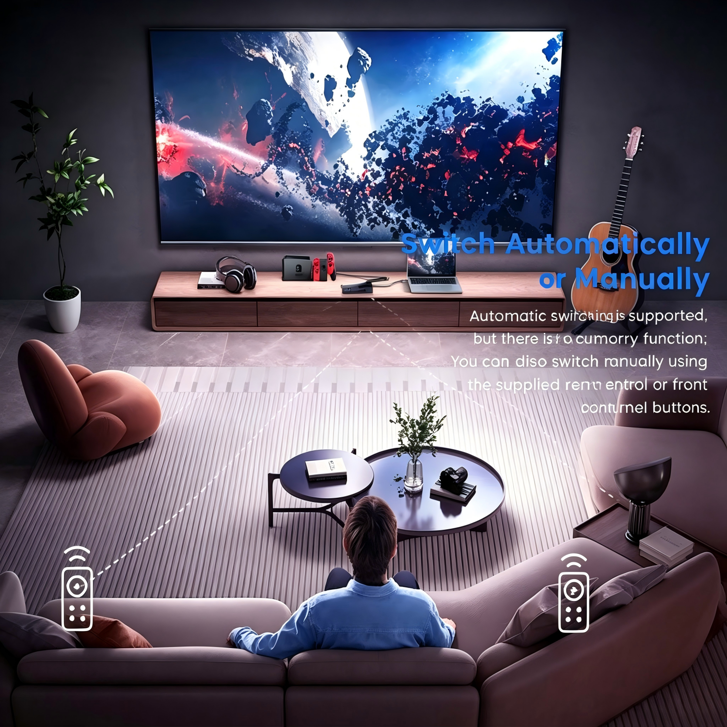 HDMI Switch 5 in 1 Out, 5 Way HDMI Switcher Selector Box with IR Remote (4K@60Hz 5x1 HDMI Switch)