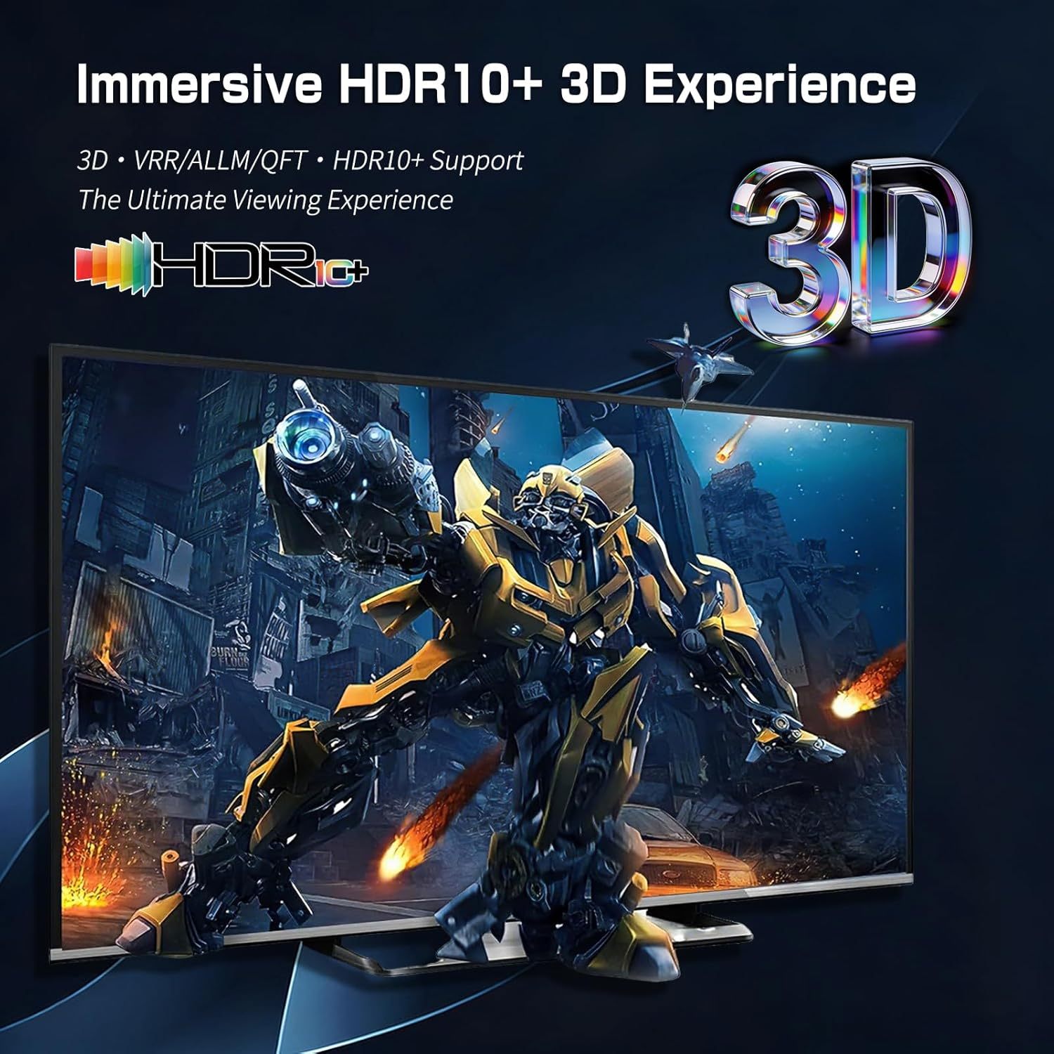 8K HDMI 2.1 Switch, HDMI 2.1 Switcher 7 In 1 Out Supports CEC 8K@60Hz, 4K@240Hz, 1080P@480Hz HDCP 2.3 HDR Dolby Atmos VRR Compatible with PS5 Xbox Blu-Ray Player with IR remote controller