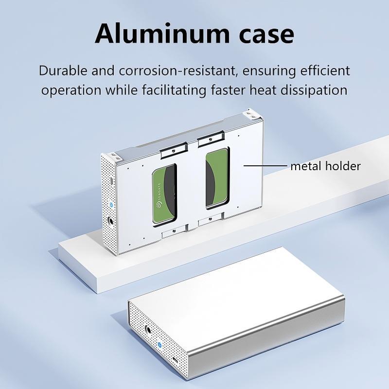 U35KS USB3.0 5Gbps SAS/SATA Mobile Hard Disk Enclosure  2.5/3.5 inch Desktop Laptop Full Metal SSD Enclosure