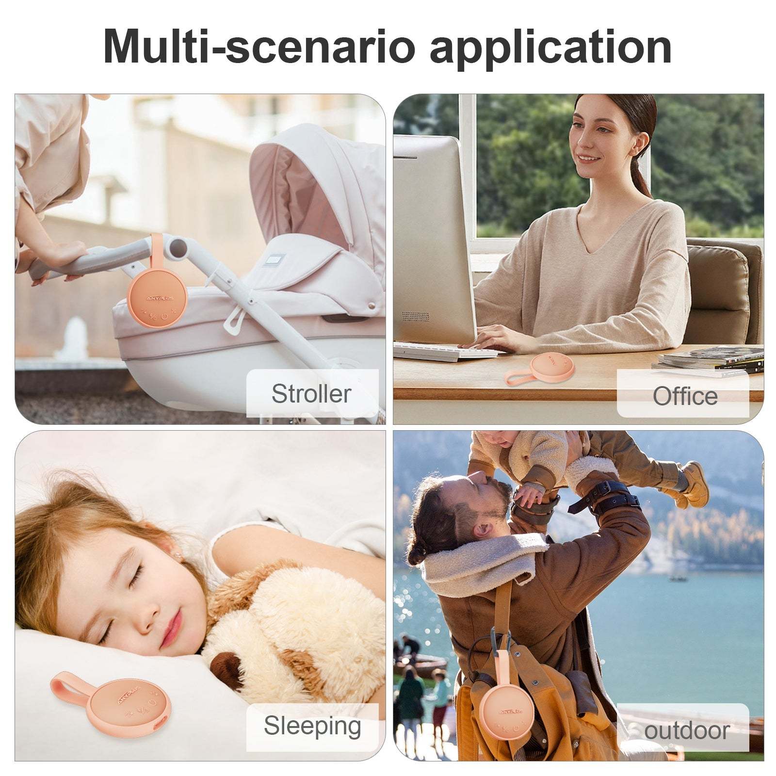 White Noise Sound Machine, Noise Machine for Sleeping Adults & Baby, with Bluetooth 5.1/24 Soothing Sounds, Memory Function, 3 Timer & Voice Recording, Portable Wireless Speaker for Home, Travel