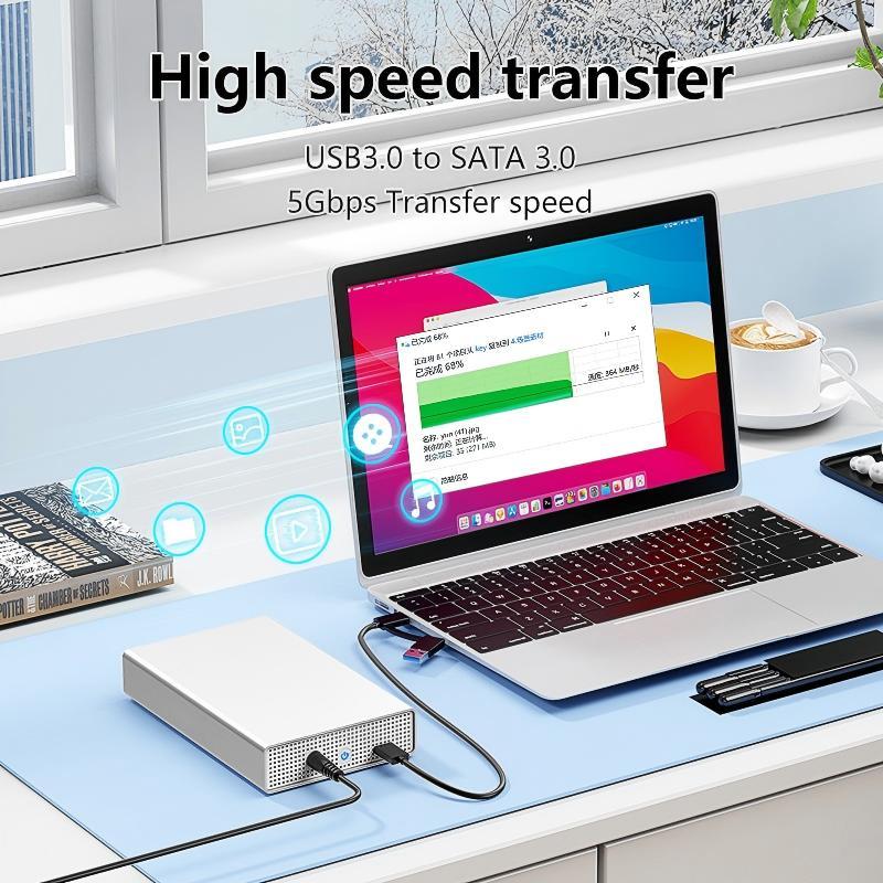 U35KS USB3.0 5Gbps SAS/SATA Mobile Hard Disk Enclosure  2.5/3.5 inch Desktop Laptop Full Metal SSD Enclosure