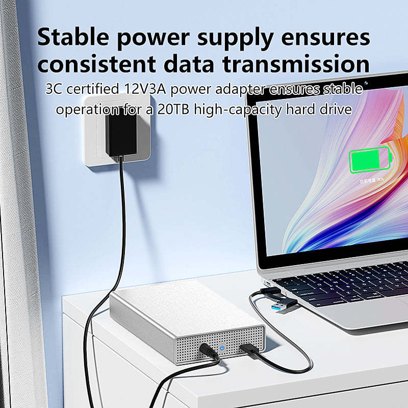 U35KS USB3.0 5Gbps SAS/SATA Mobile Hard Disk Enclosure  2.5/3.5 inch Desktop Laptop Full Metal SSD Enclosure