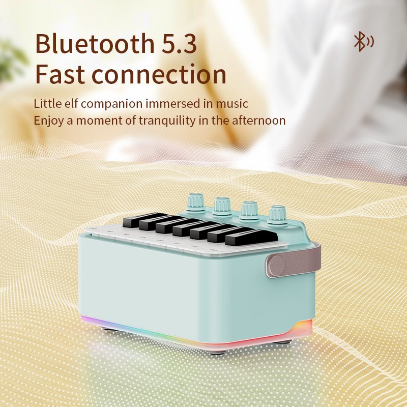 Best Quality Kid's Gifts Mini Rechargeable Electronic Drum Piano Bluetooth Speaker With LED Flashing Light