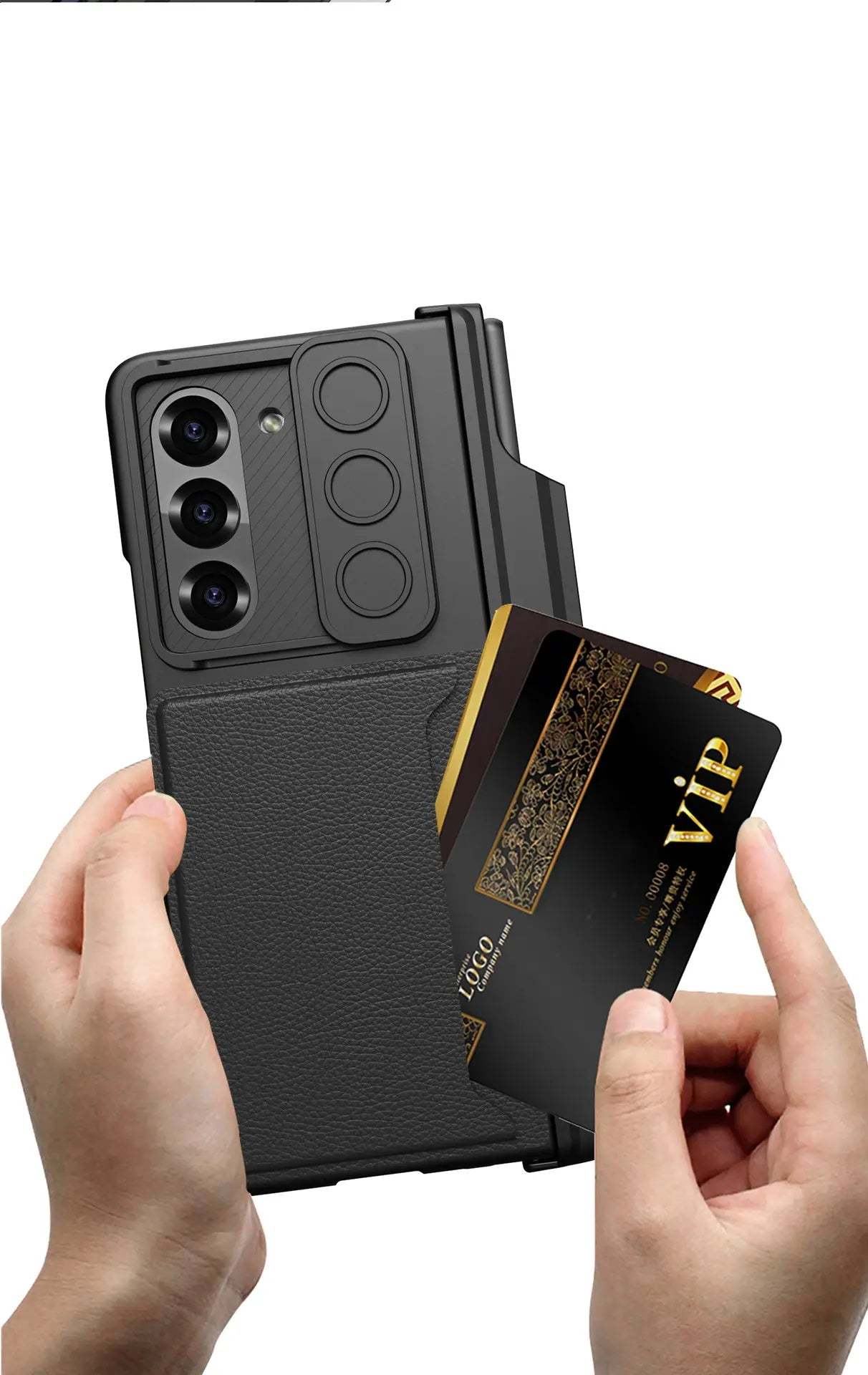 For Samsung ZFold6 Foldable Magnetic Suction Hinge Push Window Bracket Pen Box Film Integrated Card Slot Wallet Phone Case