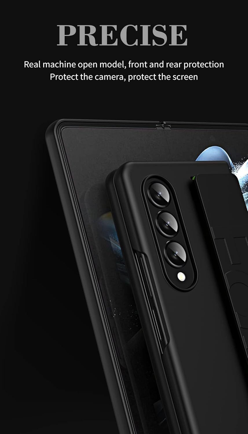 Samsung Galaxy Z Fold 4/5/6 Protective Grip Cover Case,Slim & Lightweight Shockproof Hard PC Wrist Strap Handheld Folding Case with Wristband