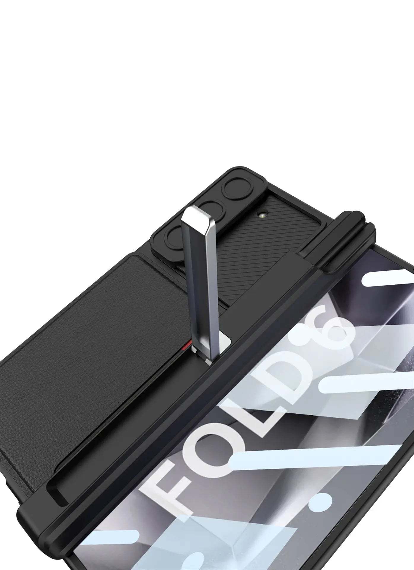 For Samsung ZFold6 Foldable Magnetic Suction Hinge Push Window Bracket Pen Box Film Integrated Card Slot Wallet Phone Case