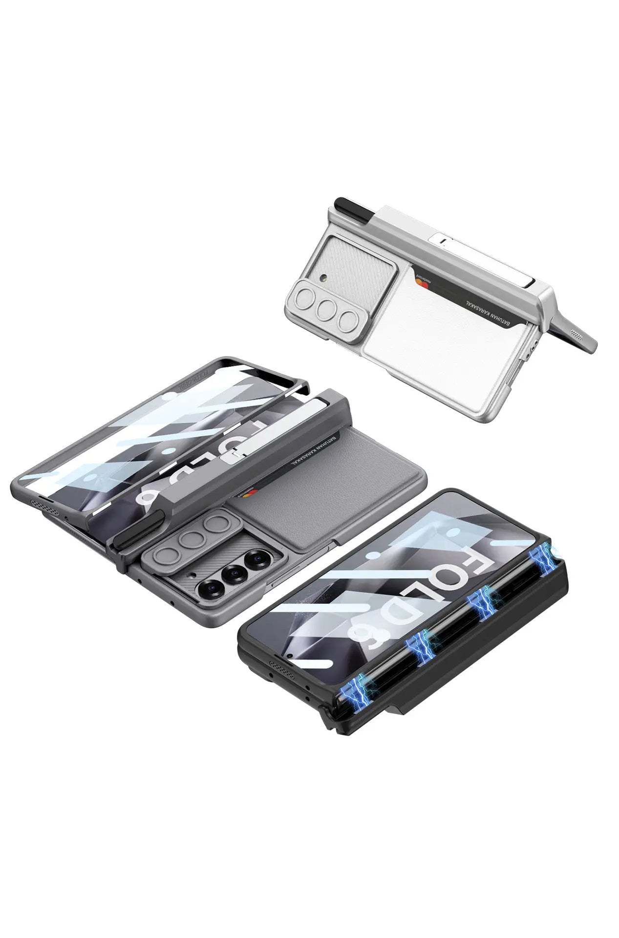 For Samsung ZFold6 Foldable Magnetic Suction Hinge Push Window Bracket Pen Box Film Integrated Card Slot Wallet Phone Case