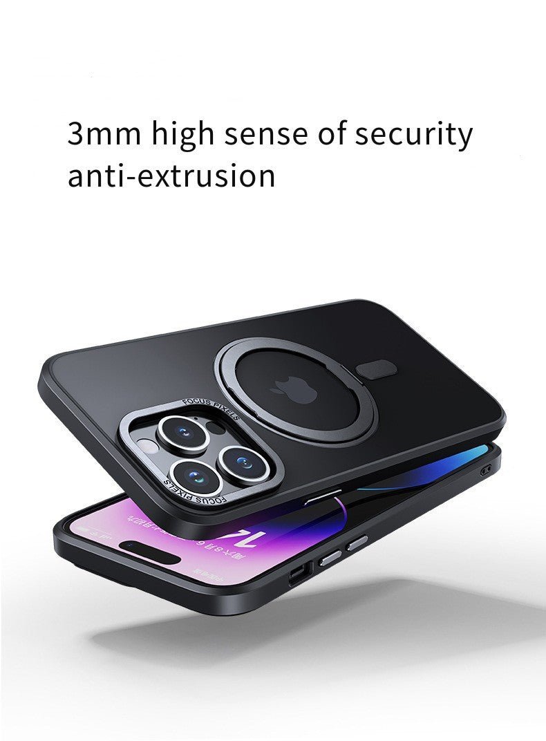 For iPhone 16 Pro Max Case with 360° Rotatable Magnetic Ring Stand | Compatible with Mag-Safe | Military-Grade Protection | Clear Magnetic Phone Case for 6.7" iPhone 15 Pro Max