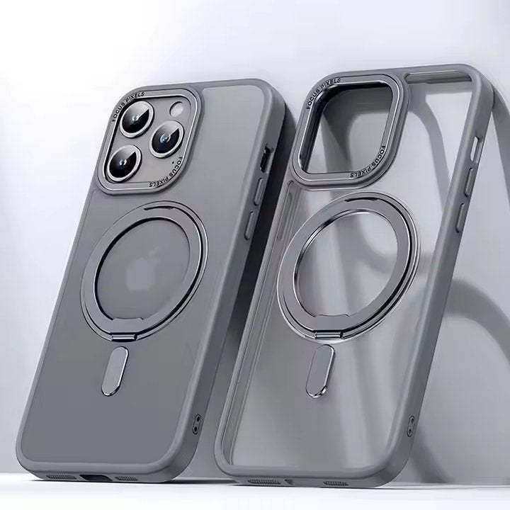 For iPhone 16 Pro Max Case with 360° Rotatable Magnetic Ring Stand | Compatible with Mag-Safe | Military-Grade Protection | Clear Magnetic Phone Case for 6.7" iPhone 15 Pro Max