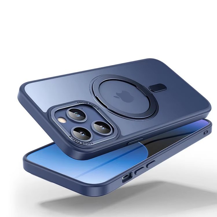 For iPhone 16 Pro Max Case with 360° Rotatable Magnetic Ring Stand | Compatible with Mag-Safe | Military-Grade Protection | Clear Magnetic Phone Case for 6.7" iPhone 15 Pro Max
