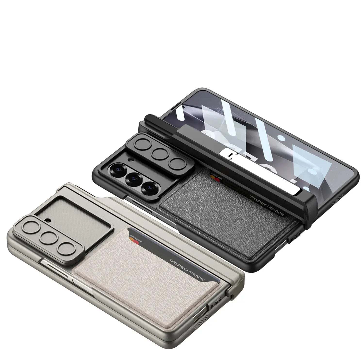 For Samsung ZFold6 Foldable Magnetic Suction Hinge Push Window Bracket Pen Box Film Integrated Card Slot Wallet Phone Case