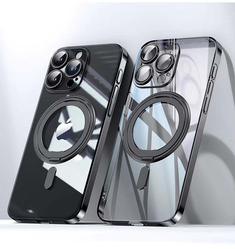 For iPhone 16 Pro Max Case with 360° Rotatable Magnetic Ring Stand [Compatible MagSafe] [Military Grade Protection] Translucent Matte iPhone 15 Pro Max Phone Cases