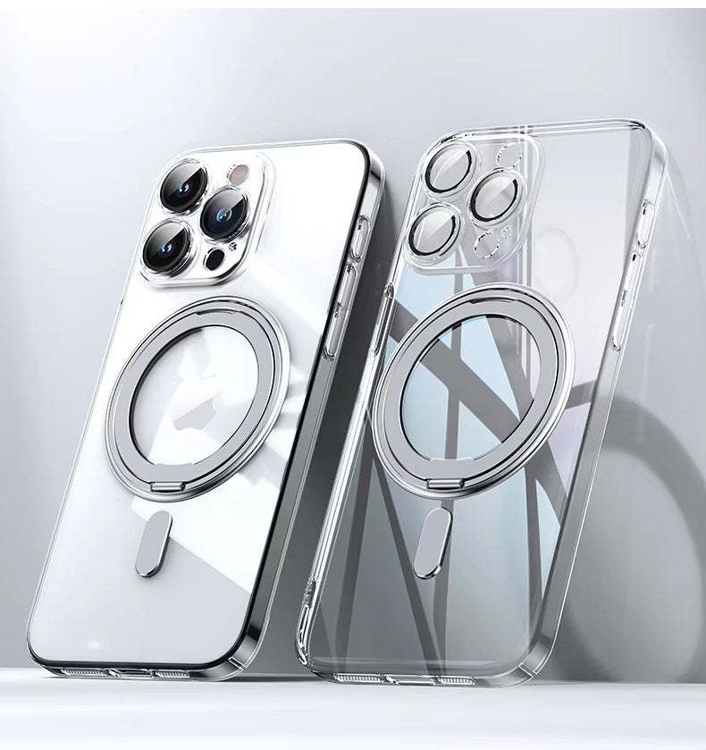 For iPhone 16 Pro Max Case with 360° Rotatable Magnetic Ring Stand [Compatible MagSafe] [Military Grade Protection] Translucent Matte iPhone 15 Pro Max Phone Cases